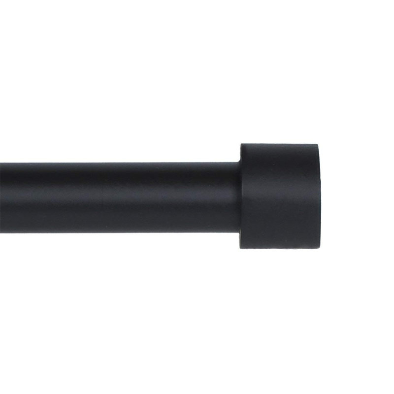 Tringle à rideaux simple réglable de 28 à 48 po Liliya, H 1 po x l 84 po x P 1 po, Noir