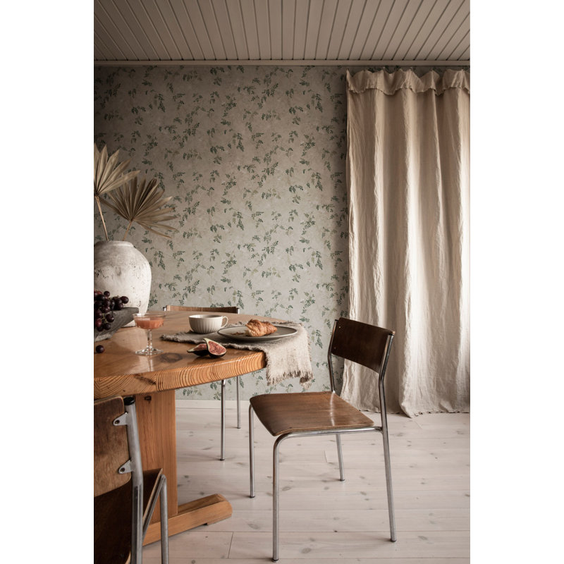 Jordnara Floral Matte Wallpaper Roll, Olive Green