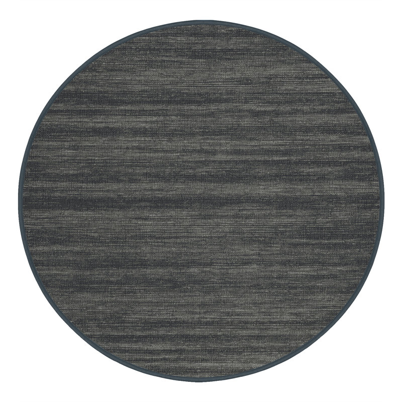 Tapis gris uni lavable à la machine, Rond 4 pi