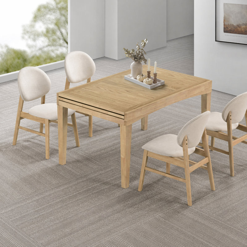 Ensemble de salle à manger extensible avec chaises rembourrées, Ensemble de cinq pièces : table, quatre chaises