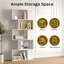 5-tier Geometric Bookcase, S-shaped Modern Bookshelf Set Of 2, 62.6" Tall Room Divider Book Shelf, Decorative Display Shelf-1237869785