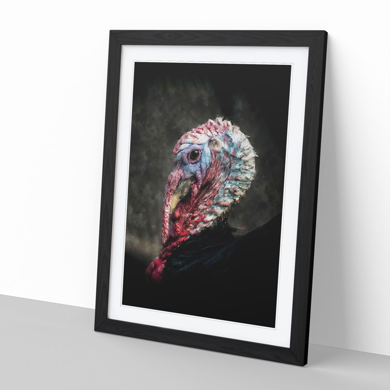 Turkey Bird - Picture Frame Graphic Art, Black, 48cm H x 36cm W x 2cm D