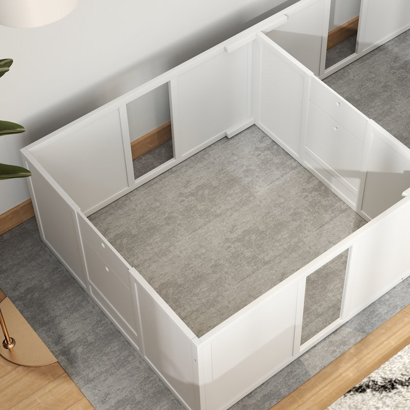 Boîte de mise bas avec portes amovibles, H 18,90 po x l 77,20 po x P 37,80 po
