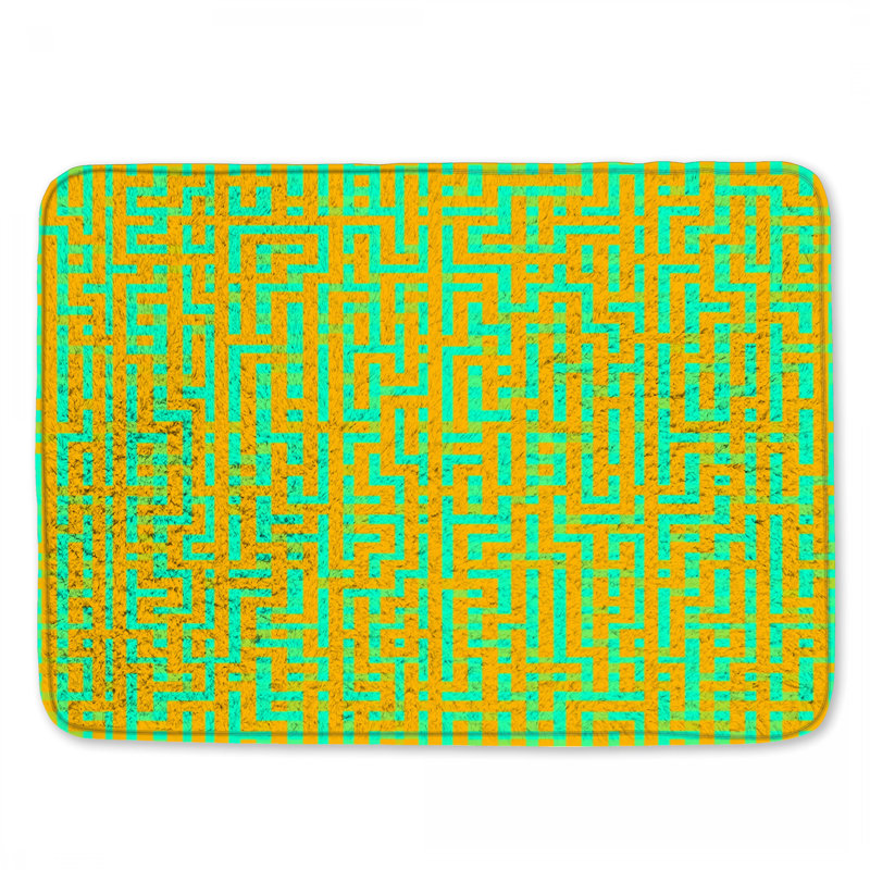 Tapis de bain jaune, 24in W x 17in L