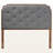 Leon king-size headboard with gray fabric and walnut brown finish, 59.88'' H X 77.95'' W X 1.12'' D