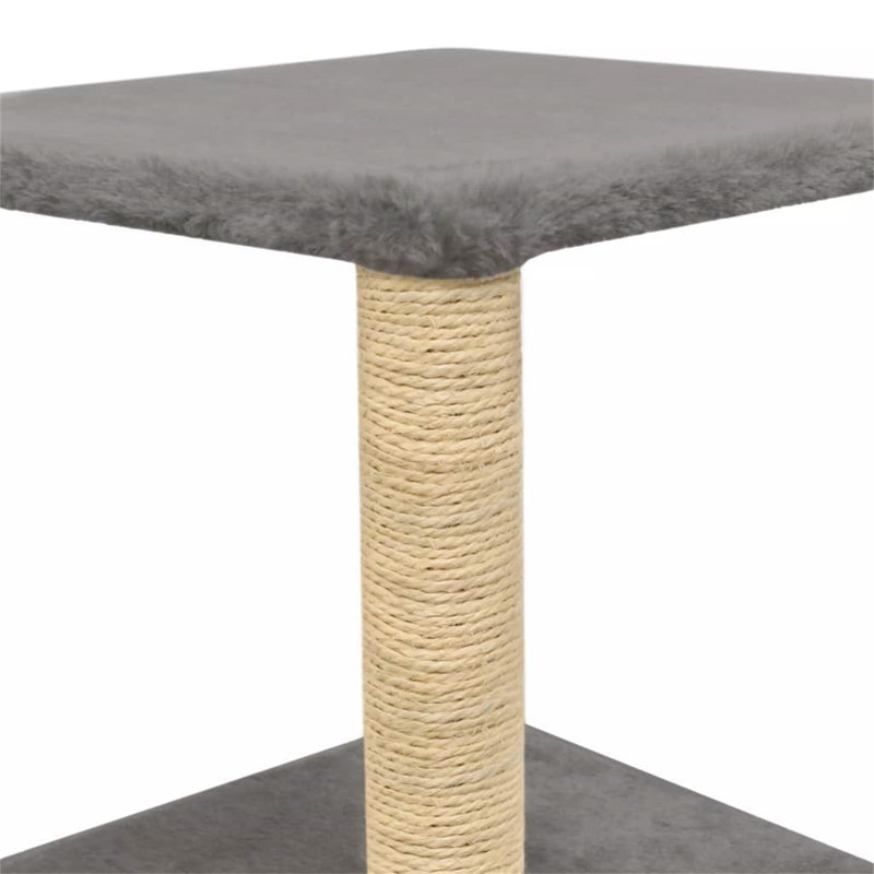 vidaXL Cat Tree Particle board frame, soft plush, sisal rope, Grey