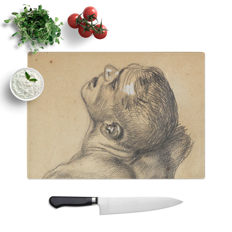 Sketch of a Man by Franz Von Stuck Chopping Board, 0.4cm H x 20cm W x 28.5cm L