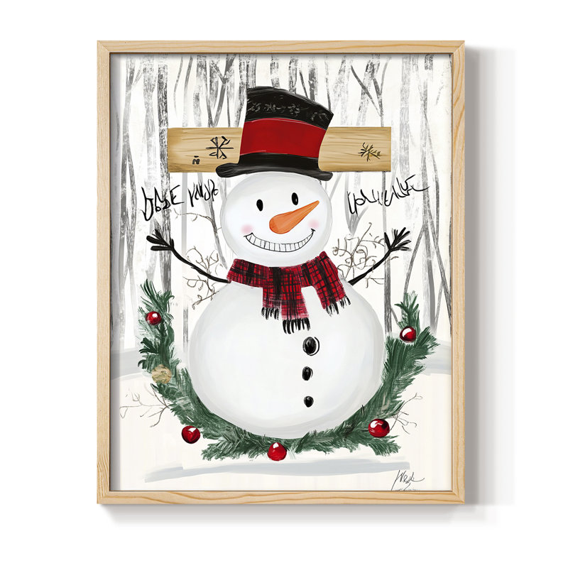 «Christmas Holiday Art XXVII», reproduction d'art encadrée - bois massif, Naturel, H 11 po x l 9 po