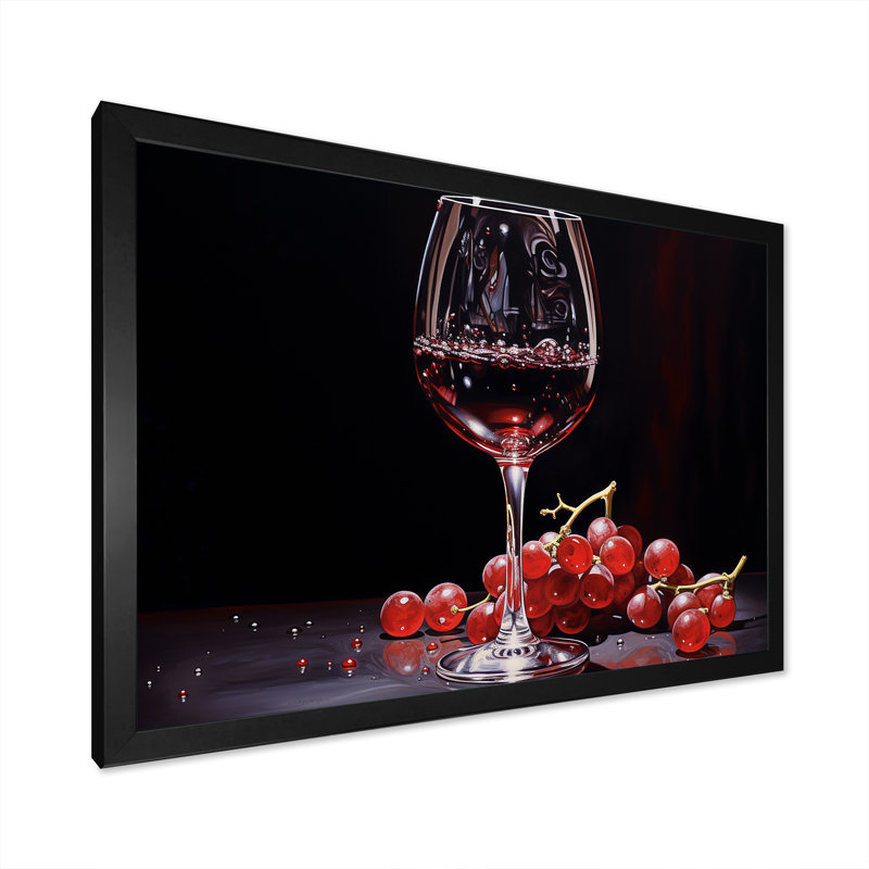 Lueur de grenat sur toile, Cadre simple noir, H 24 po x l 32 po x P 1 po