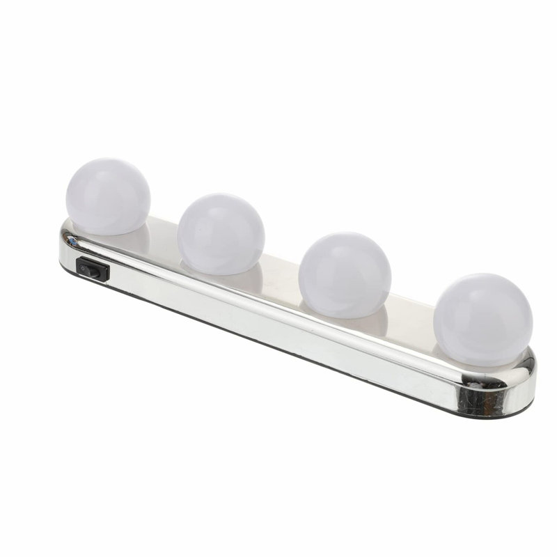 GlowGlam Portable LED Vanity Mirror with Light Strip & Suction Cup