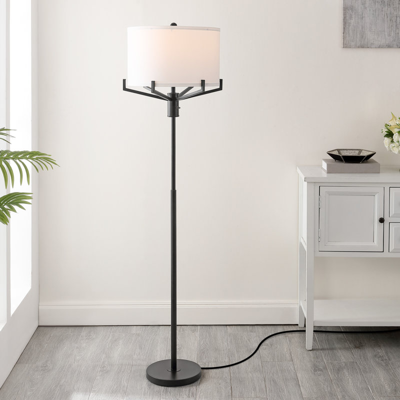 Lampe sur pied Elaria, Noir mat