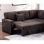 Contemporary 3 - Piece Convertible Sectional With Reversible Storage And Pull Out Bed, Port, Chocolate Finish, Spring Foam, For Primary Living Space Modern Style 3pc Fibres, Area