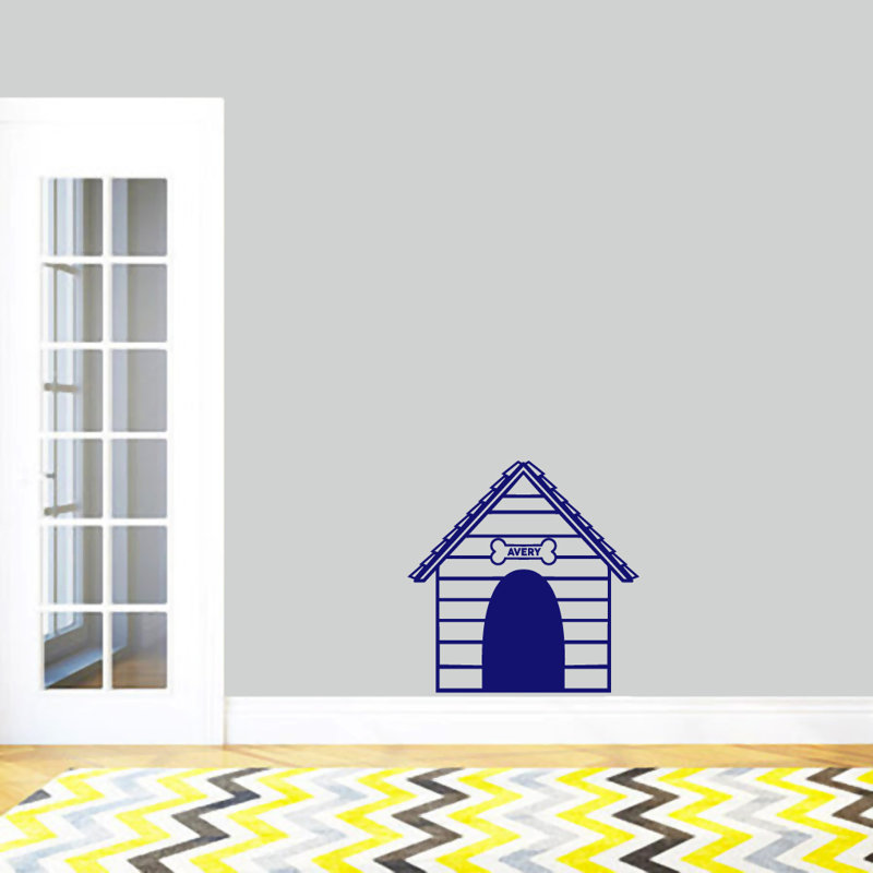 Adhésif décoratif maison de chien, Bleu marine, Oui