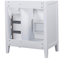 Meuble-lavabo de salle de bain sans comptoir 30 po, avec base et tiroir, cadre en bois massif et panneau de fibres à densité moyenne, blanc