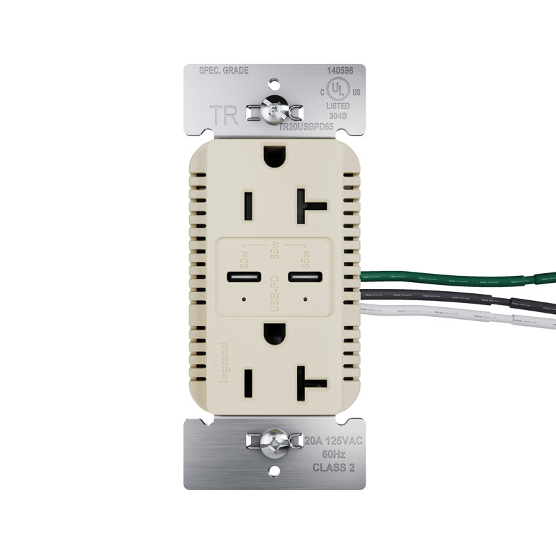 Prise de courant 20A USB Type C, Ivoire ivoire