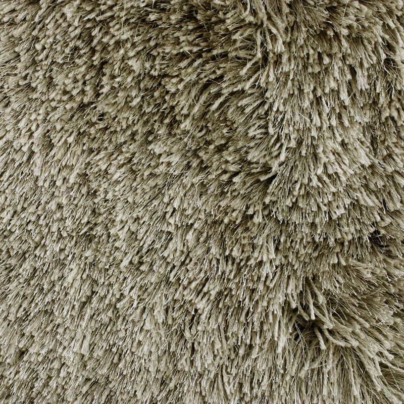 Housse de coussin en coton à poils longs de couleur unie, Taupe, Housse de coussin seulement - sans coussin