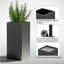 Ensemble de 2 boîtes à fleurs carrées en métal à piédestal carré H 30 po-459743895