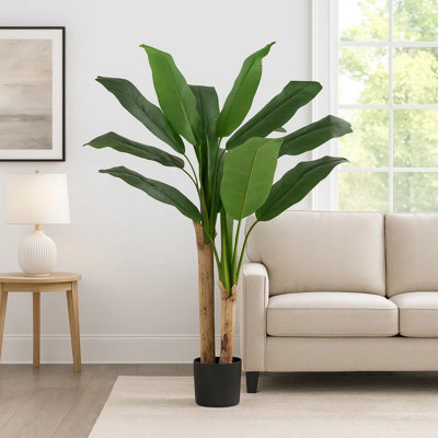 Jenny Tall Banana Tree Artificial Silk Plant 55 Inch Indoor, 15 Leaves