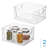 iDesign Stackable Open-Front Storage Bins with Handles for Kitchen and Pantry - Set of 2 - Clear