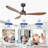 52" Ceiling Fan with Lights Quiet DC Motor  Ceiling Fans 6 Speed Levels,Reversible Ceiling Fan, for Patio Living Room, Bedroom