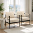 Fauteuil d'appoint à dossier incurvé moderne avec coussin en mousse haute densité Cindina