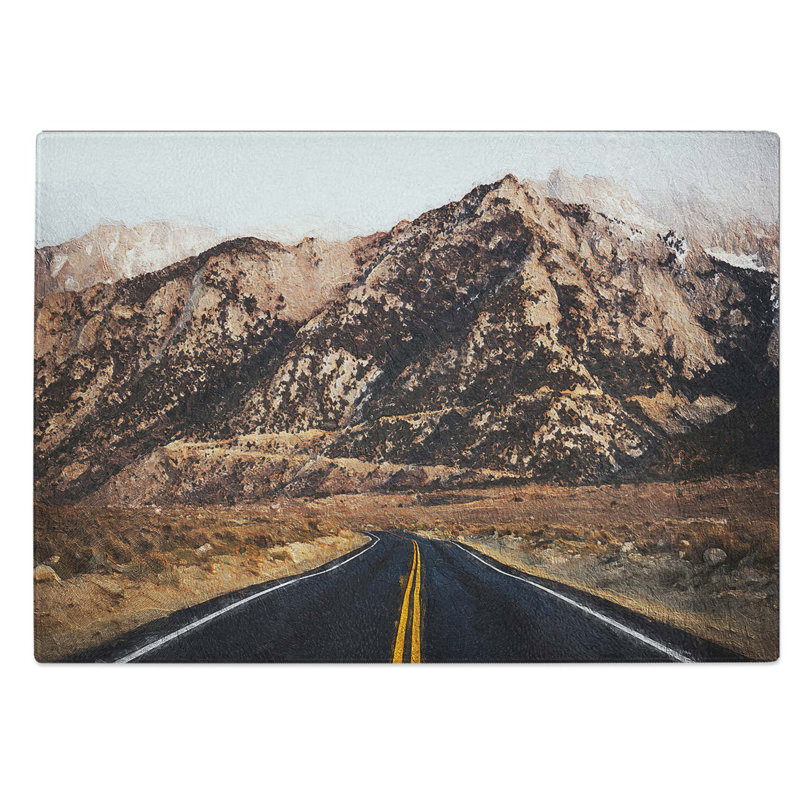 Tempered Glass Road to Nevada Chopping Board, 28.5 cm W x 20 cm L