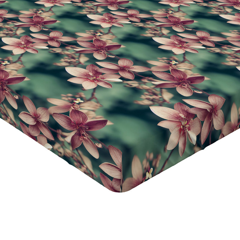 Drap-housse Ambesonne Spring Sakura Seasonal Branches Art, Drap-housse simple très long