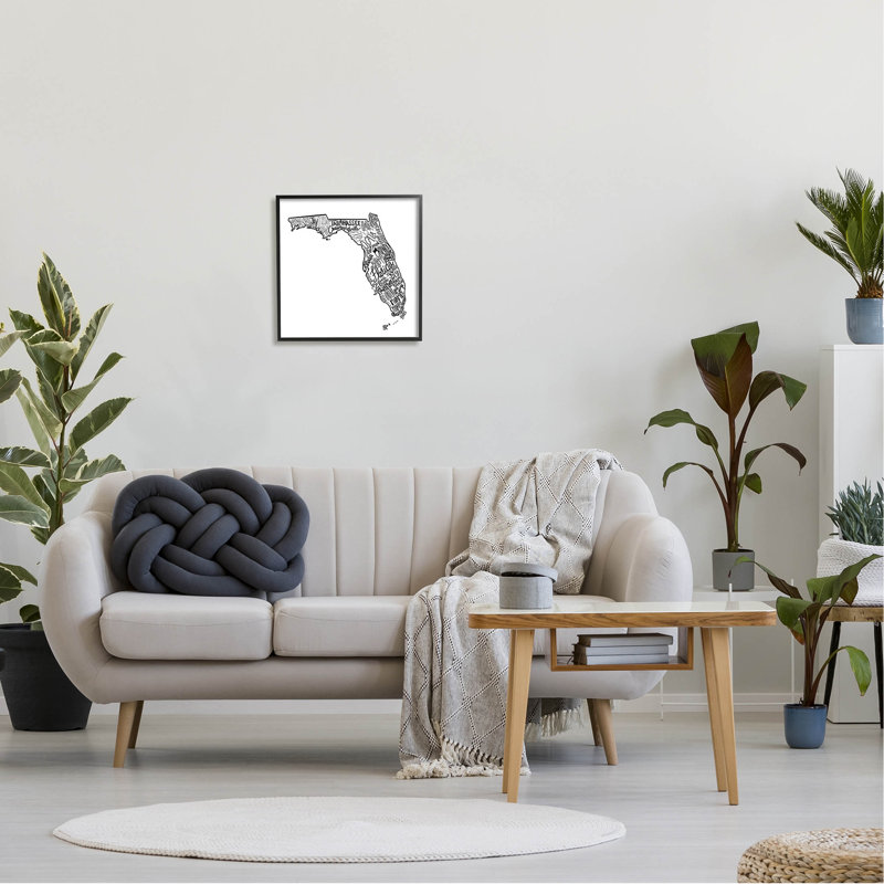 Florida State, typographie de villes, estampe numérique texturée encadrée par le samedi soir Post_aq-517
