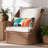 Bali & Pari Derris Bohemian Peanut Brown Braided Rattan Arm Chair