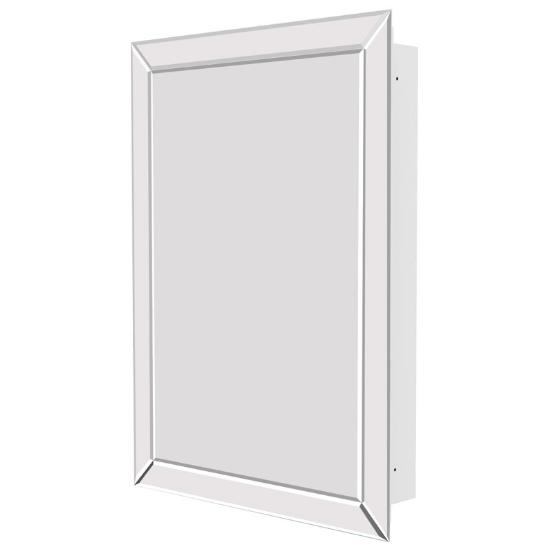 22''x30'' Frameless Bathroom Medicine Cabinet with Beveled Edge Mirror,Surface/Recessed Mount, White, 30"H x 22"W x 4.3"D