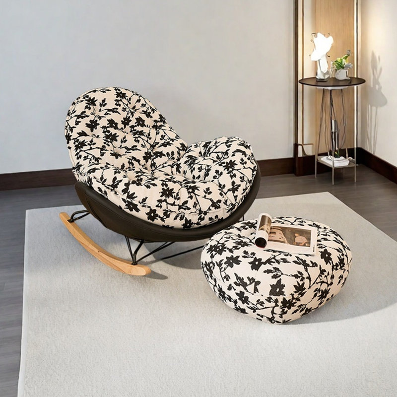 Chaise berçante ergonomique en chenille, Noir / blanc