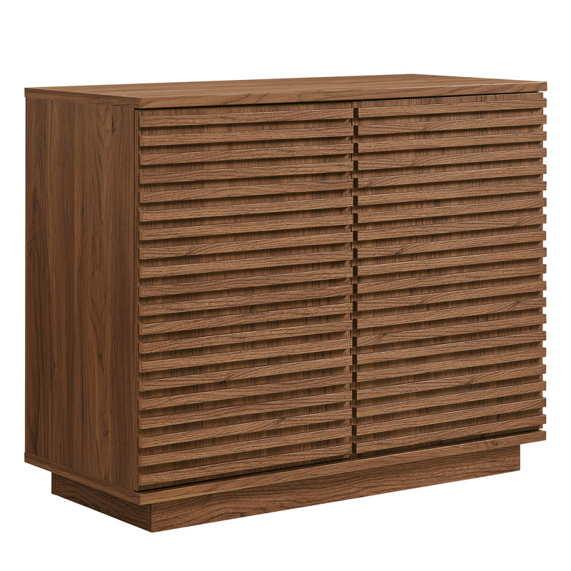 Buffet décoratif cannelé 2 portes Render, Noyer