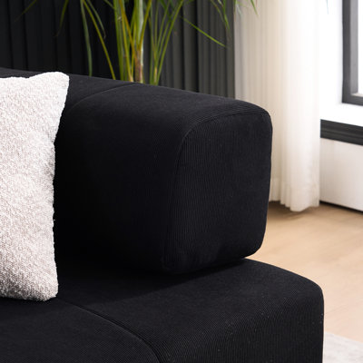Lit escamotable de 78,5 po avec 2 coussins, 3 places convertibles, matelas à ressorts en mousse, futon pour salon, bureau, appartement, emballage sous vide, satisfaction en velours côtelé