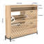 Armoire à chaussures rustique en bois à chevrons avec tiroirs rabattables, rangement compact et élégant-1995664334