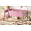 Lit mezzanine simple peu encombrant, rangement moderne en bois aggloméré rose pour chambre d'enfant