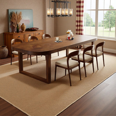 Modern Rustic Solid Wood Rectangular Dining Table Set
