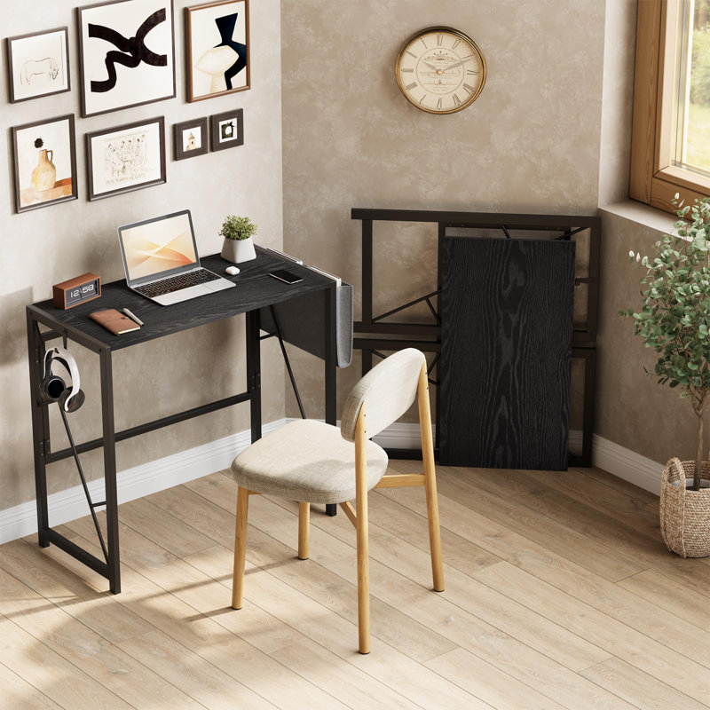 MDF Iron Writing Desk, Black