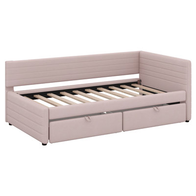Twin Size Upholstered Daybed With 2 Drawers, No Box Spring Needed, Space Saving -  Latitude Run®, B862F26CD9D84F3CACD564FEBD972A2E