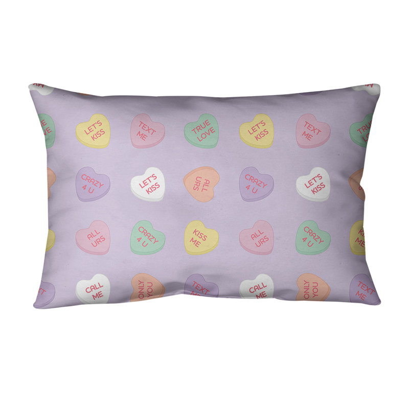 Coussin lombaire 14 po, Mauve foncé / bleu / rose