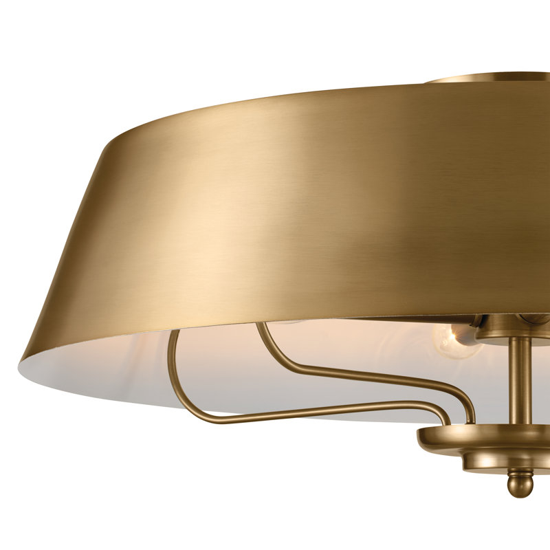 Luminaire suspendu convertible, Laiton naturel brossé, Laiton naturel brossé