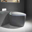 Toilette intelligente avec technologie de pointe, siège à ouverture / fermeture automatique, capteur de pied, toilette moderne à unité de salle de bain grise, fonctionnement du siège, capacité d'auto-nettoyage