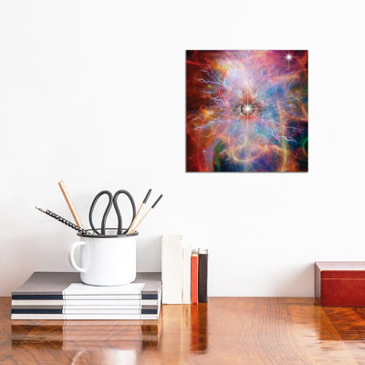Space Scene with Lightning and Eye 1 Piece Wrapped Canvas Wall Art