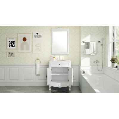 Medina 26'' Single Bathroom Vanity with Marble Top