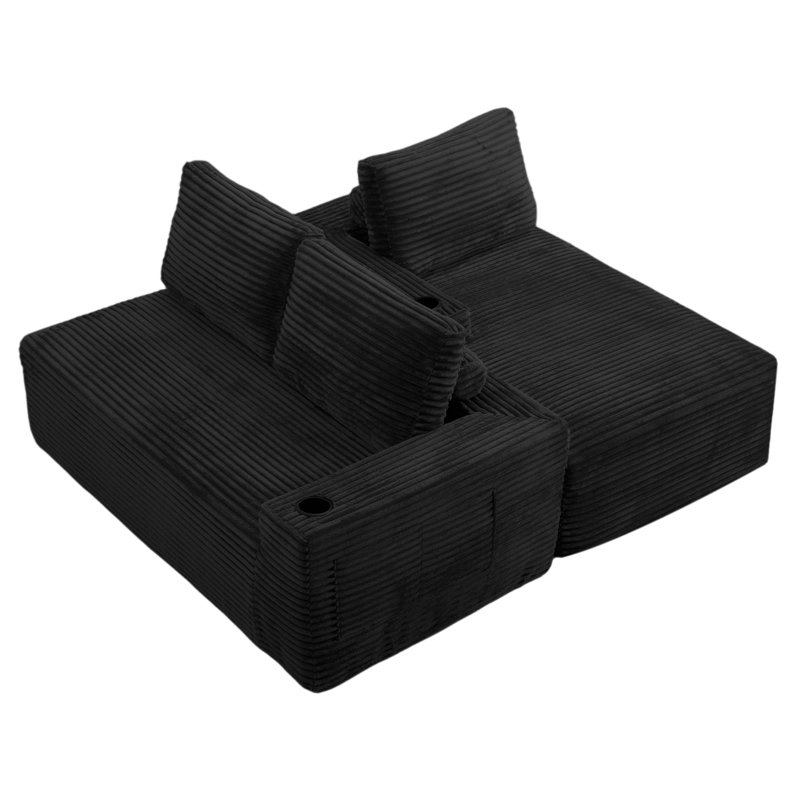 Canapé modulaire 104 po Cloud, Black Fabric