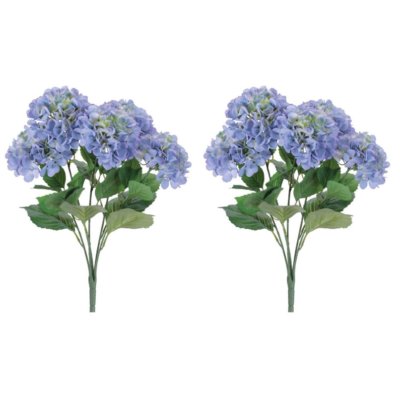Hortensia floral (ensemble de 2), Bleu, vert, crème