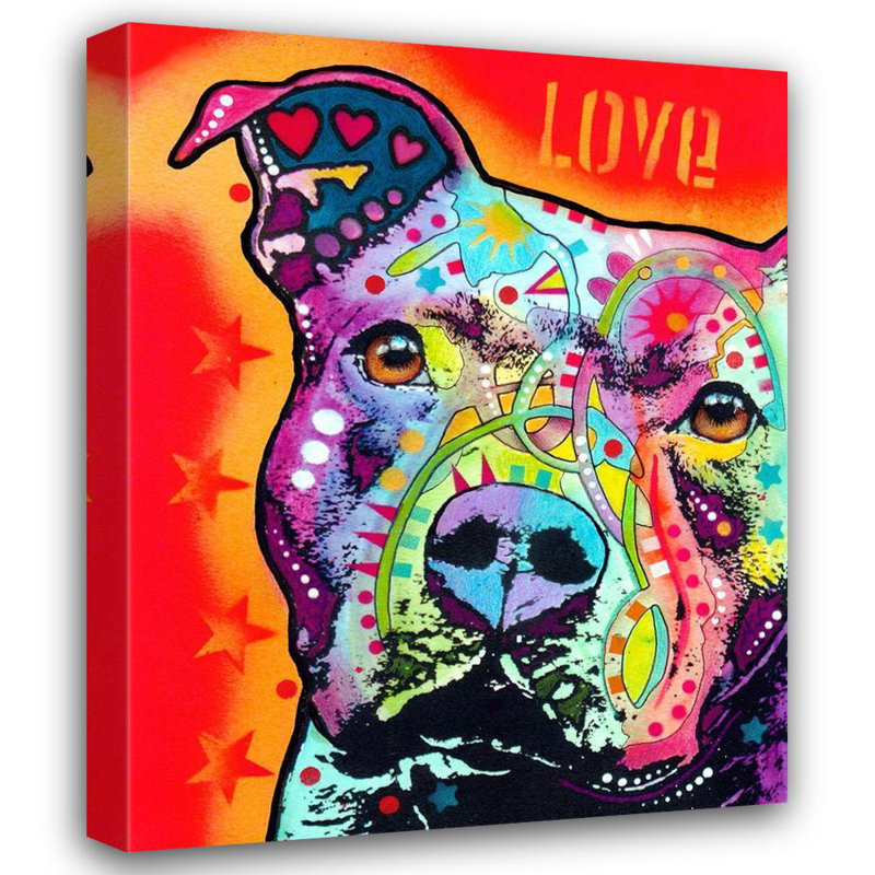 Art sur toile de la collection Dean Russo de la collection Lark Manor ™: Pitbull réfléchi, H 24 po x l 20 po
