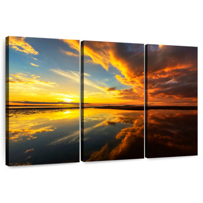Gillard, lever du soleil, ciel, mer, reflet