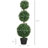 Set Of 2 Decorative Artificial Plants, Topiary Ball-Shaped Boxwood Trees In Pot, Fake Plants For Home Indoor Outdoor Decor, 39.4 Inch, Green