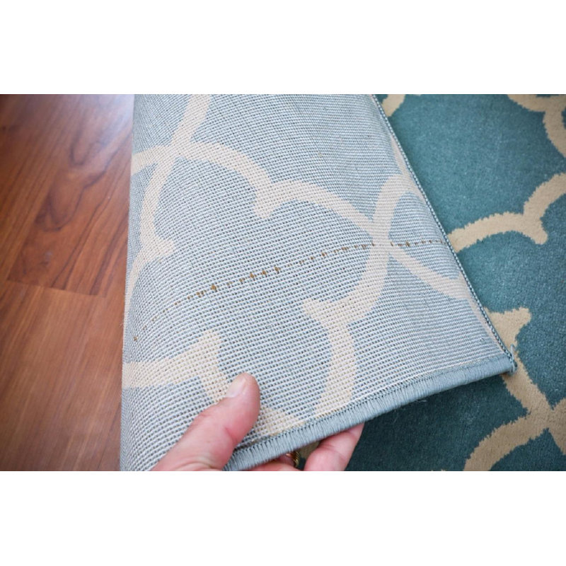 Tapis intérieur / extérieur bleu / beige Alanson Ikat, Rectangle 8 pi x 10 pi