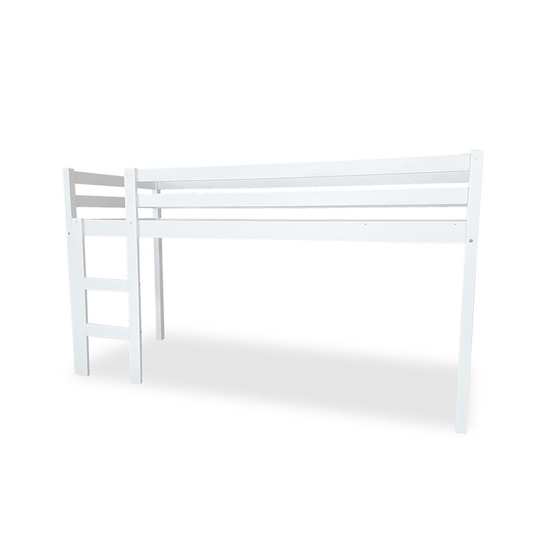 Mattern Bed Frames Hardwood Mid Sleeper Loft Bed, White, European Toddler (70 x 160cm)